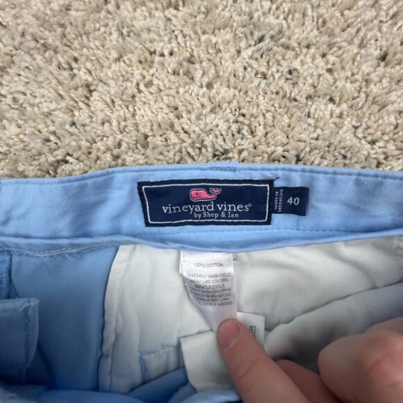Vineyard Vines Shorts Mens Size 40 Flat Front Blue Chino Cotton Casual Short - Picture 13 of 15